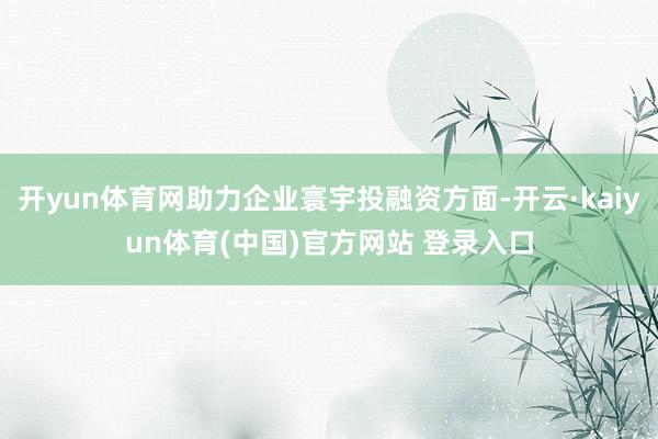 开yun体育网助力企业寰宇投融资方面-开云·kaiyun体育(中国)官方网站 登录入口
